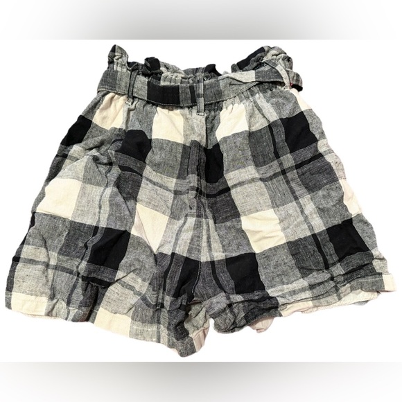 Japanese GU Black and White High-Waisted Plaid‎ Shorts with Ribbon Size S - Picture 2 of 3